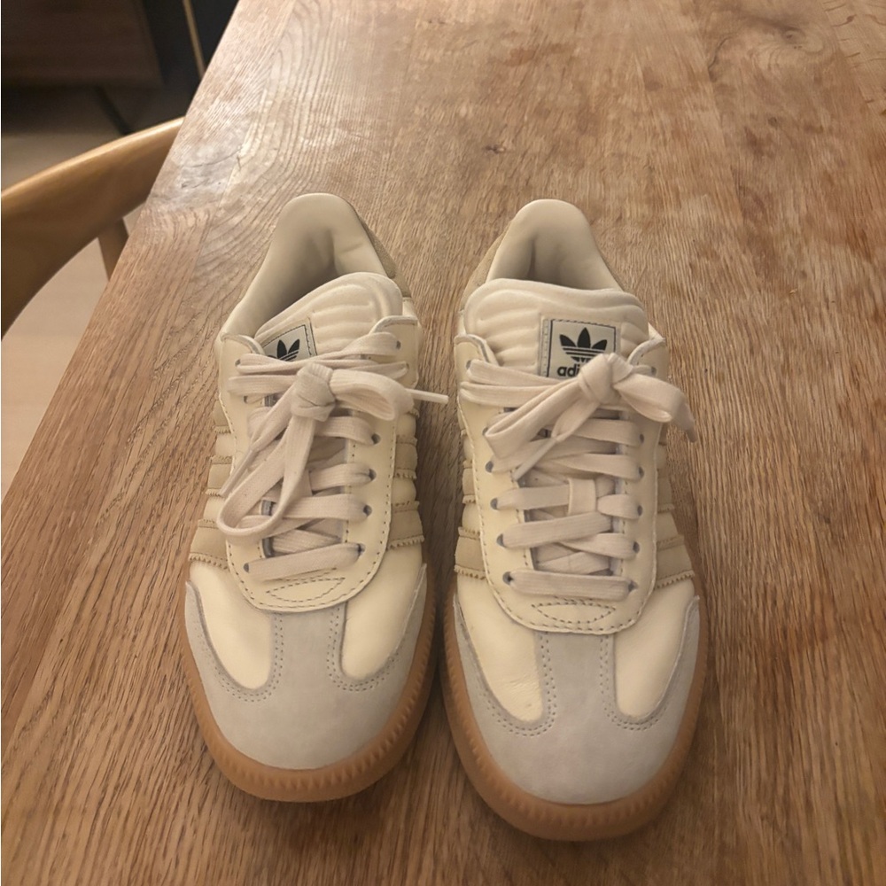 Adidas Cream and Tan Sneakers